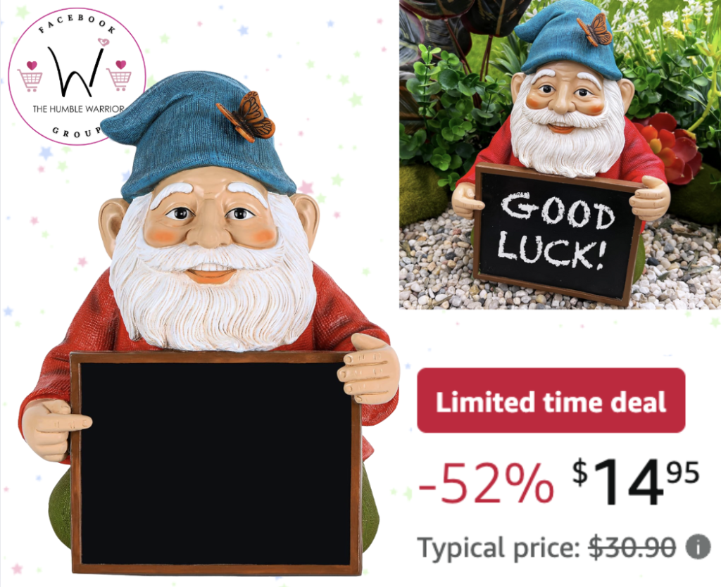 Mood Lab Garden Gnome with Chalkboard Sign